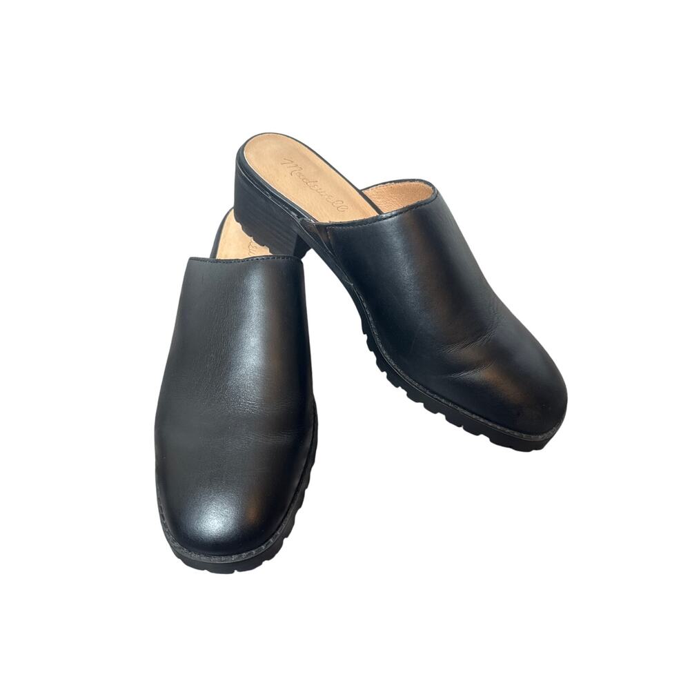 Madewell The Mindy Black Lugsole Leather Mule